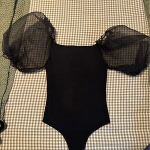 Astr Black Garment with Sheer Details